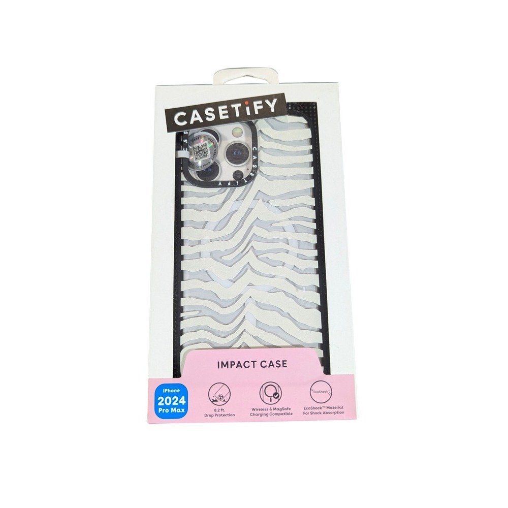 Aa8N CASETiFY Impact Case w/ Magsafe for iPhone 16 Pro Max 6.9" - Zebra Stripe